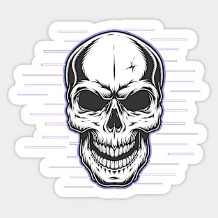 Glitch Skull Sticker